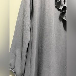 Grey tunics and pants set, hijab long sleeve set